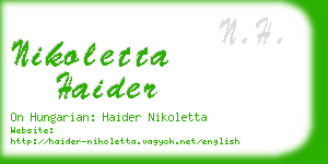 nikoletta haider business card